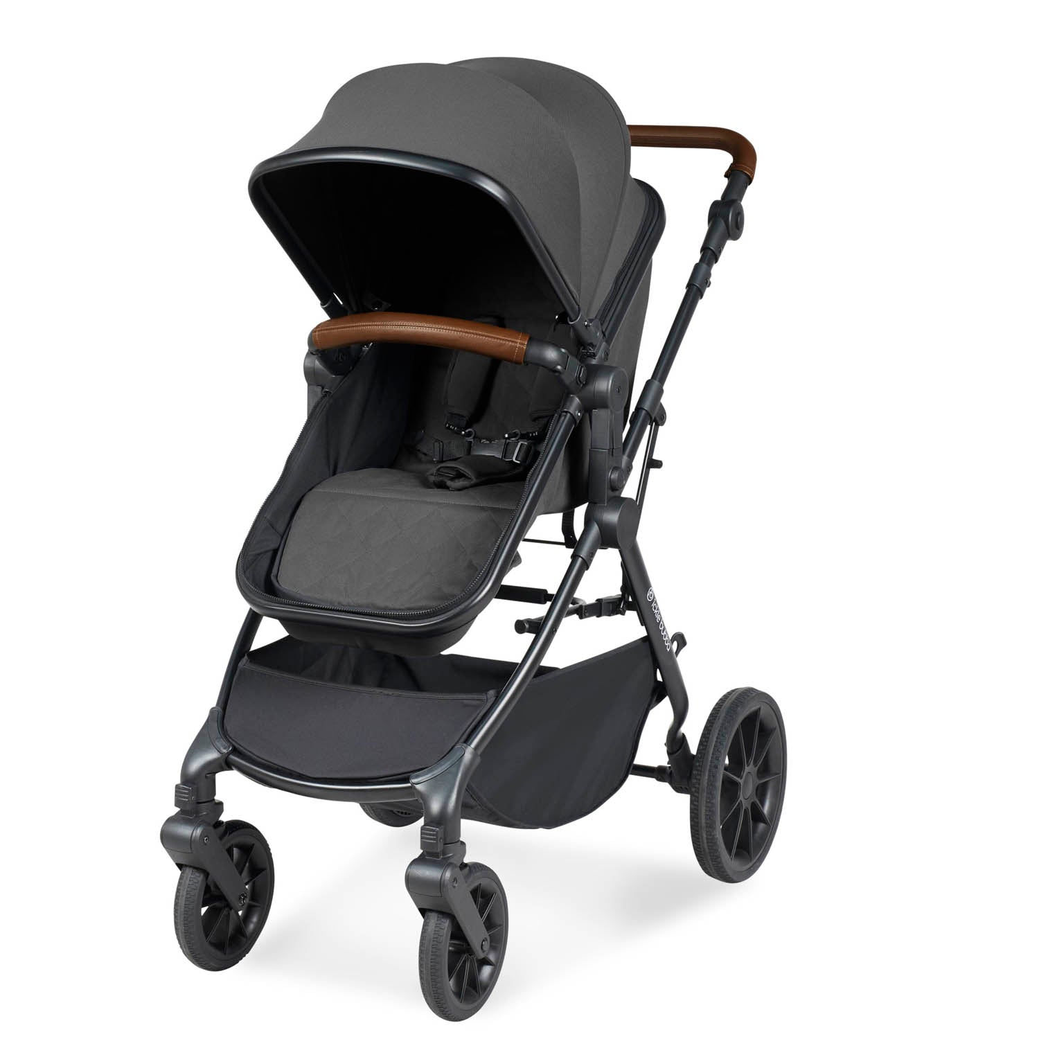 Ickle Bubba Cosmo All in One Stratus i-Size Travel System & Base - Black/Graphite Grey