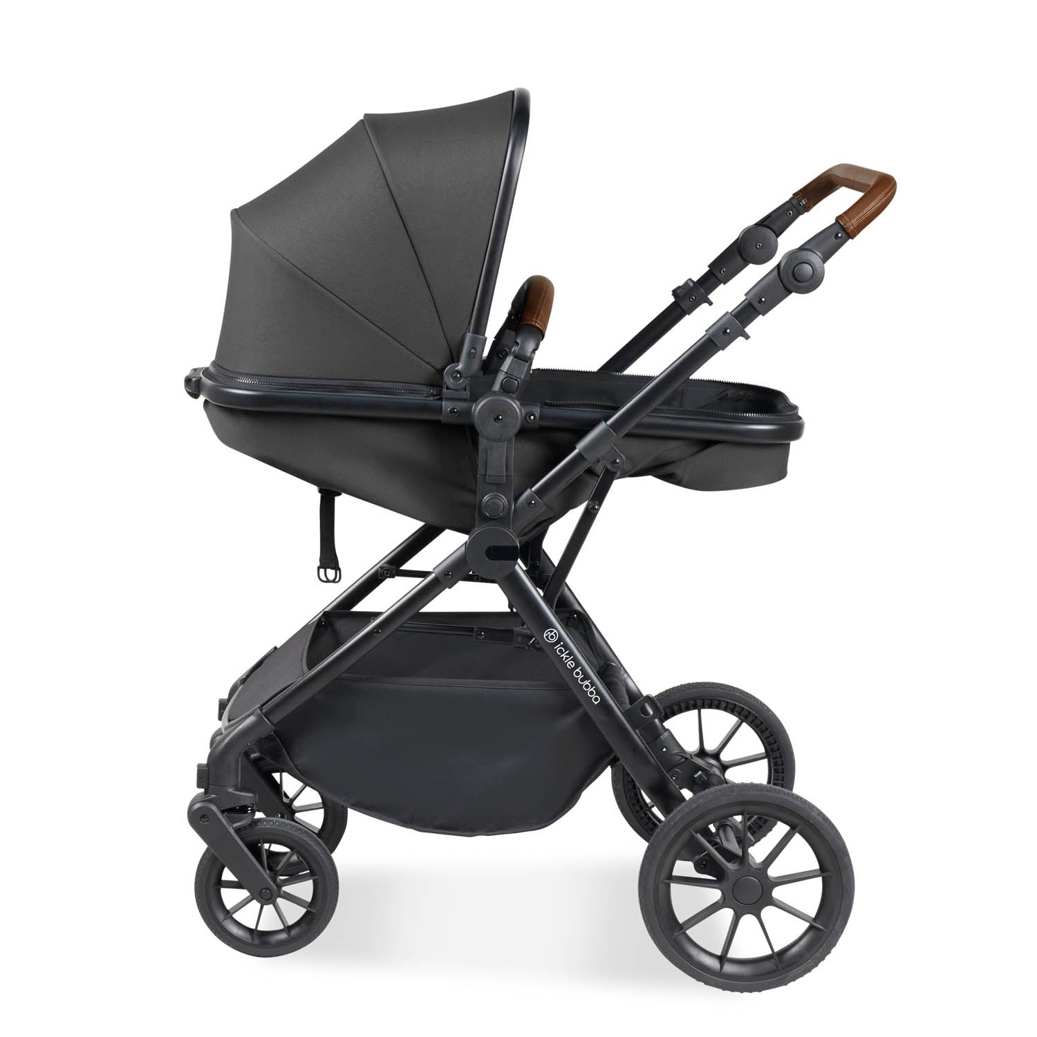 Ickle Bubba Cosmo All in One Stratus i-Size Travel System & Base - Black/Graphite Grey