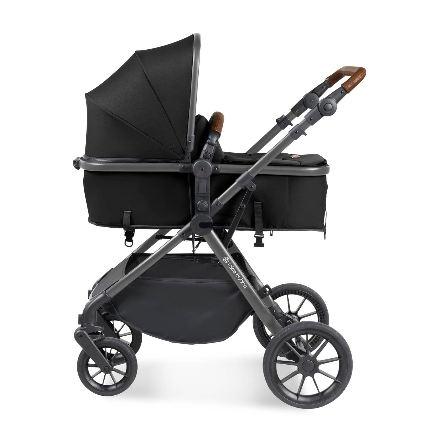 Ickle Bubba Cosmo All in One Stratus i-Size Travel System & Base - Gunmetal/Black