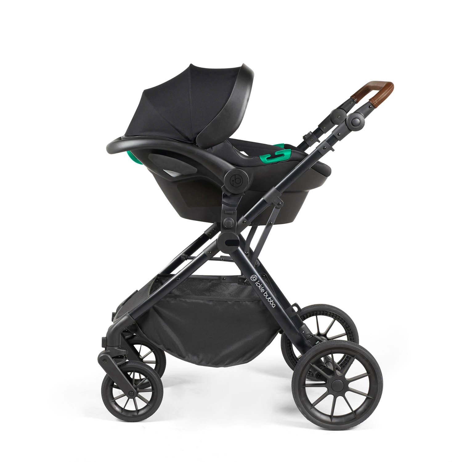 Ickle Bubba Cosmo All in One Nimbus i-Size Travel System & Spin Base - Black/Graphite Grey