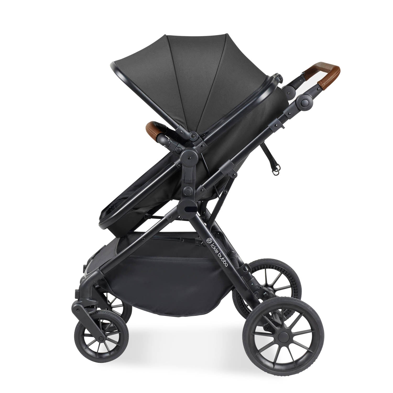 Ickle Bubba Cosmo 9 Piece Travel System with Maxi-Cosi CabrioFix i-Size Car Seat & Base - Black/Graphite Grey