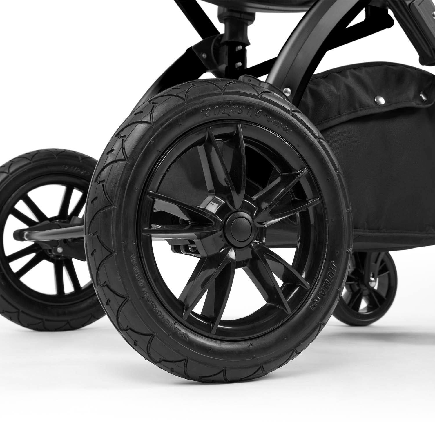 Ickle Bubba Stomp Luxe 9 Piece Pram Bundle - Black/Stone/Black