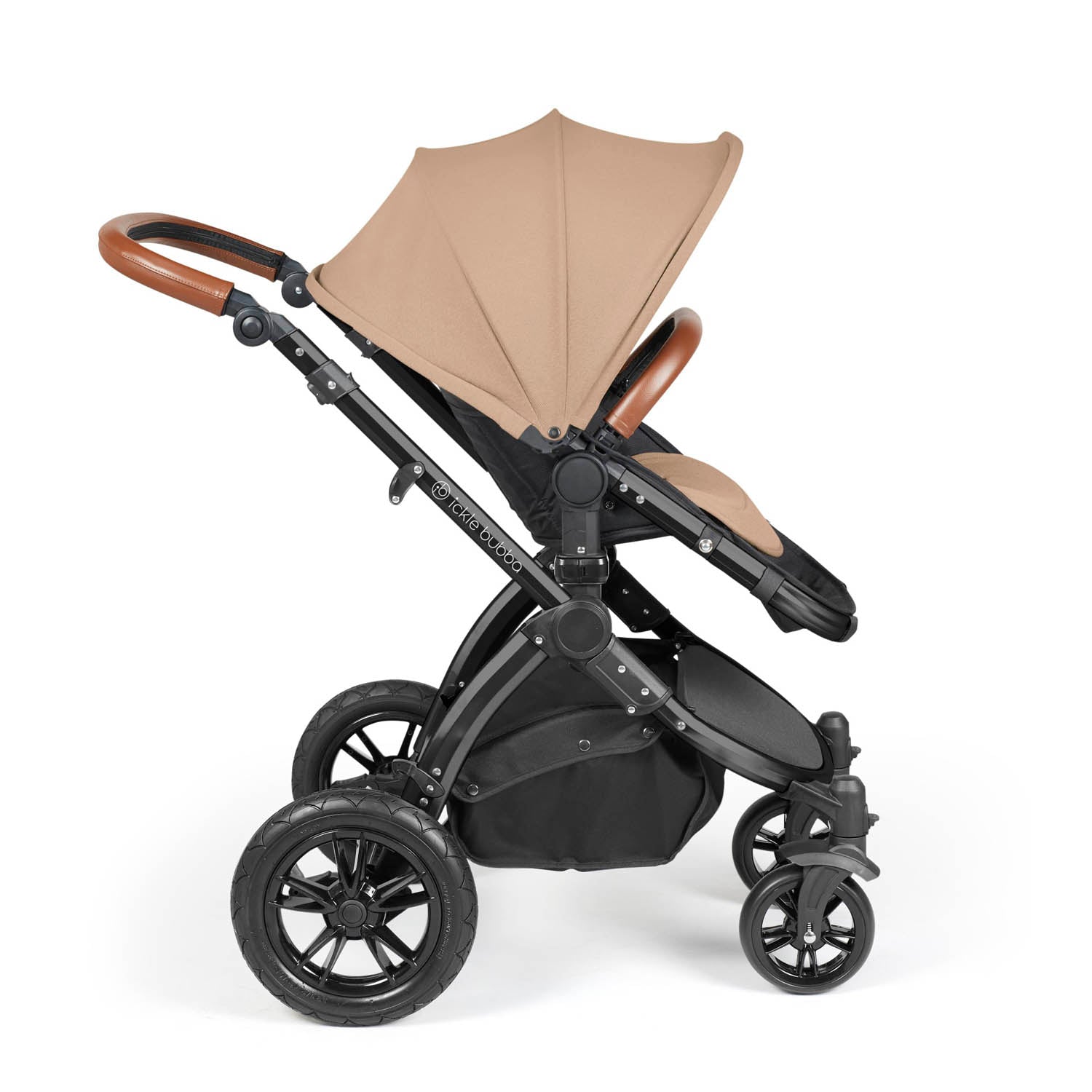 Ickle Bubba Stomp Luxe 9 Piece Pram Bundle - Black/Desert/Tan