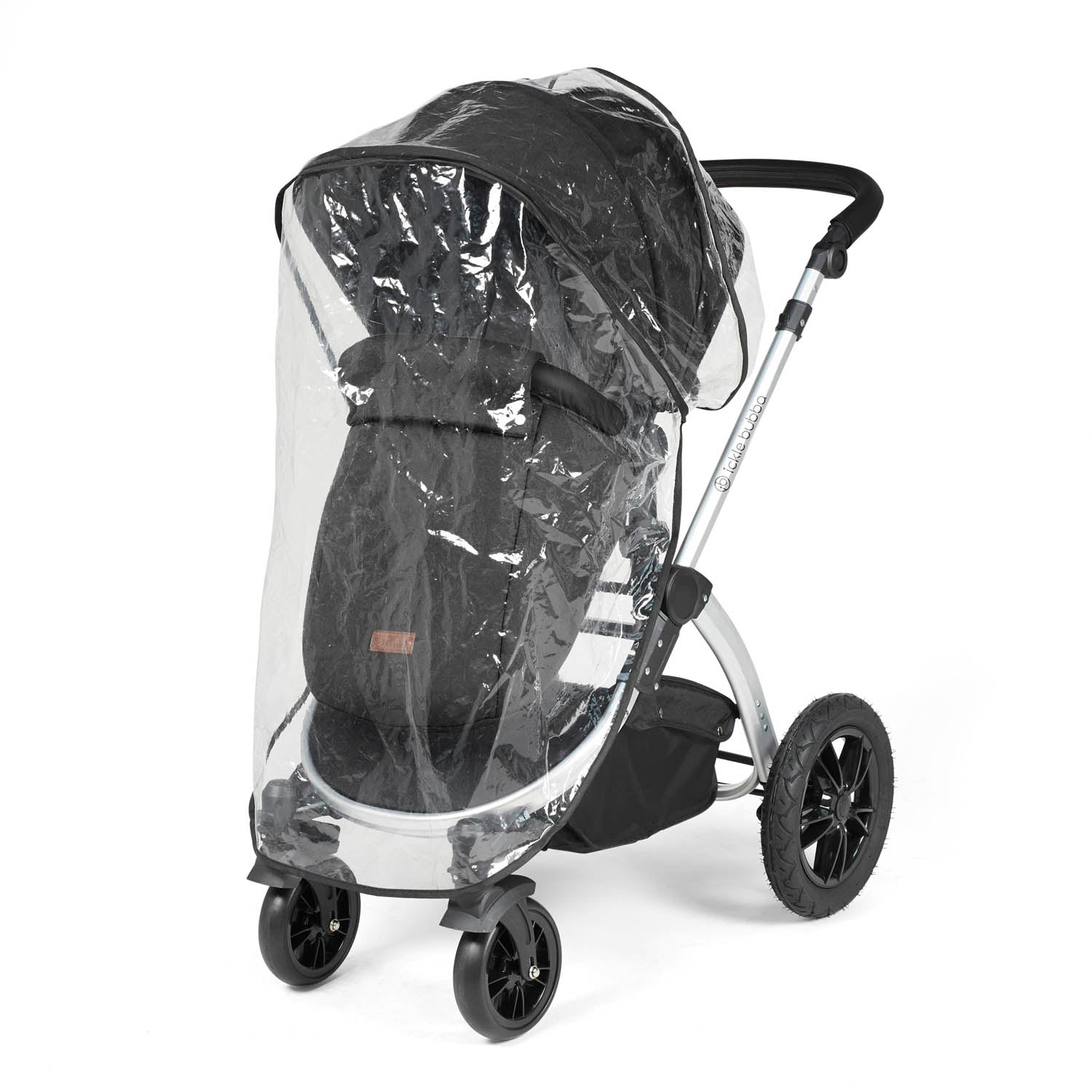 Ickle Bubba Stomp Luxe 9 Piece Pram Bundle - Silver/Midnight/Black