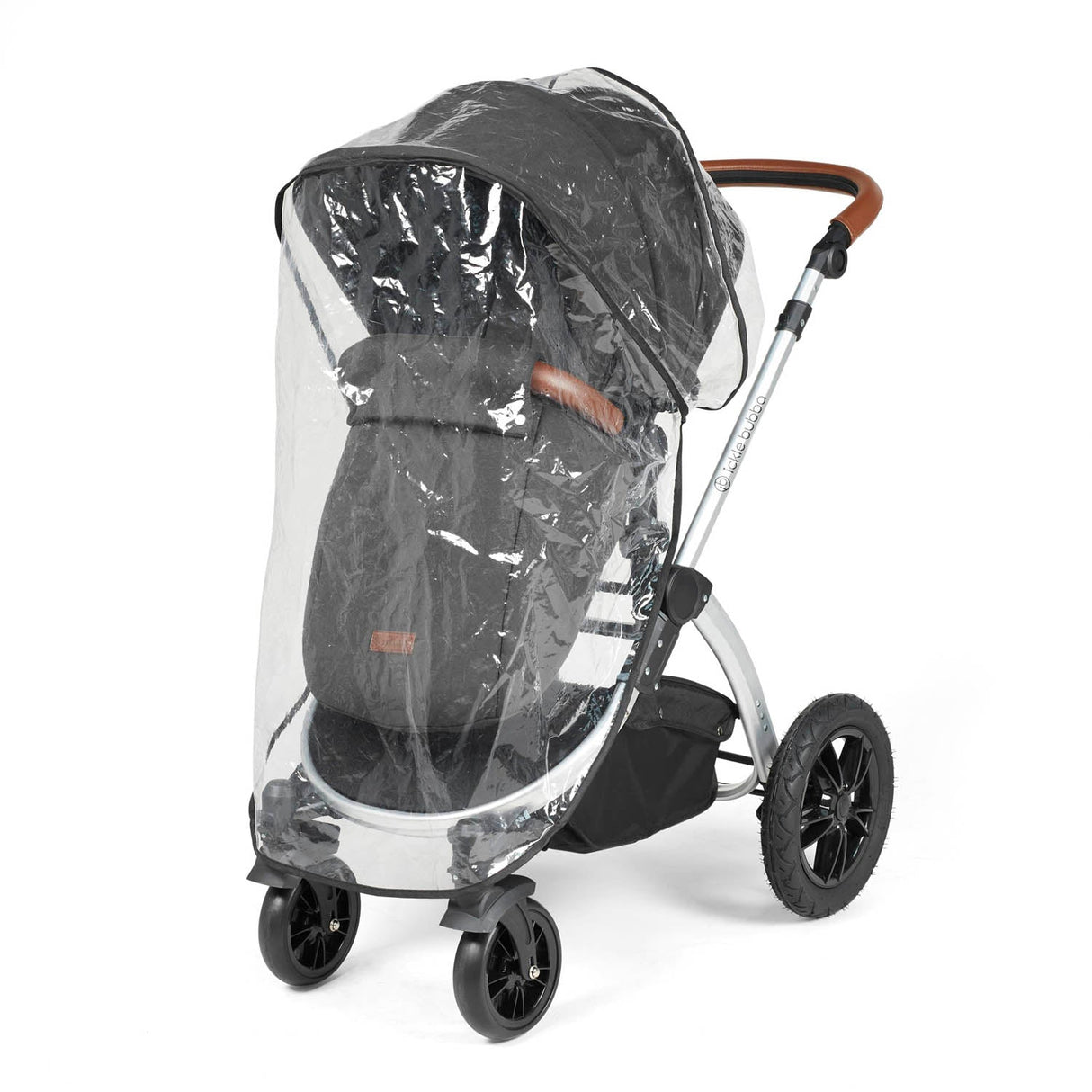 Ickle Bubba Stomp Luxe 9 Piece Pram Bundle - Silver/Charcoal Grey/Tan