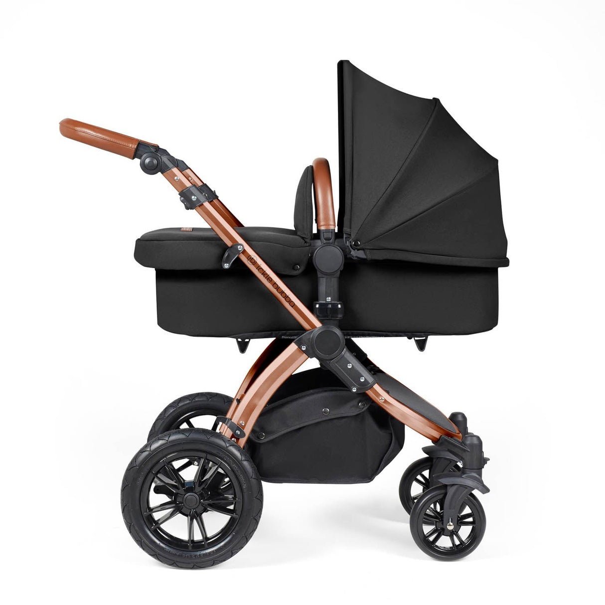 Ickle Bubba Stomp Luxe 12 Piece Travel System with i-Size Nimbus Car Seat & Spin Base - Bronze/Midnight/Tan