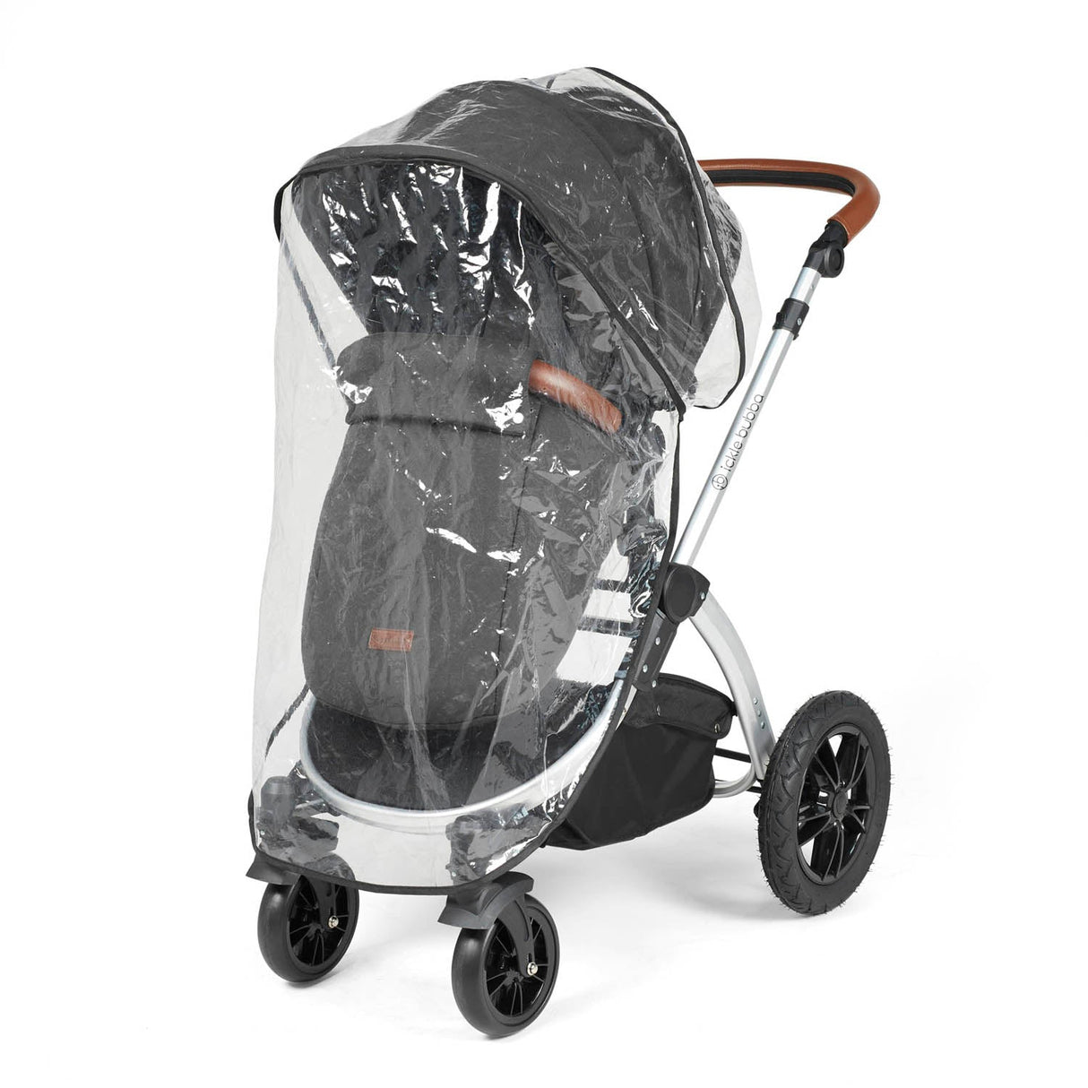Ickle Bubba Stomp Luxe 12 Piece Travel System with i-Size Nimbus Car Seat & Spin Base - Silver/Charcoal Grey/Tan
