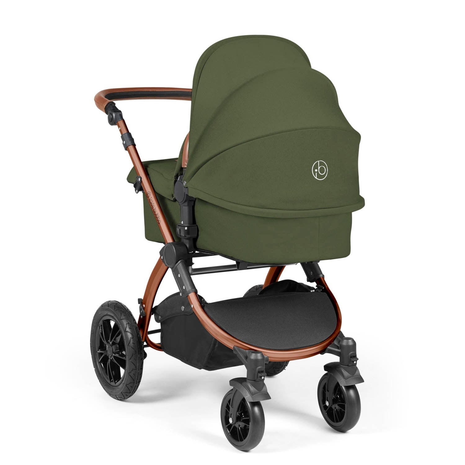 Ickle Bubba Stomp Luxe 12 Piece Travel System with Maxi-Cosi Cabriofix i-Size & Base - Bronze/Woodland/Tan