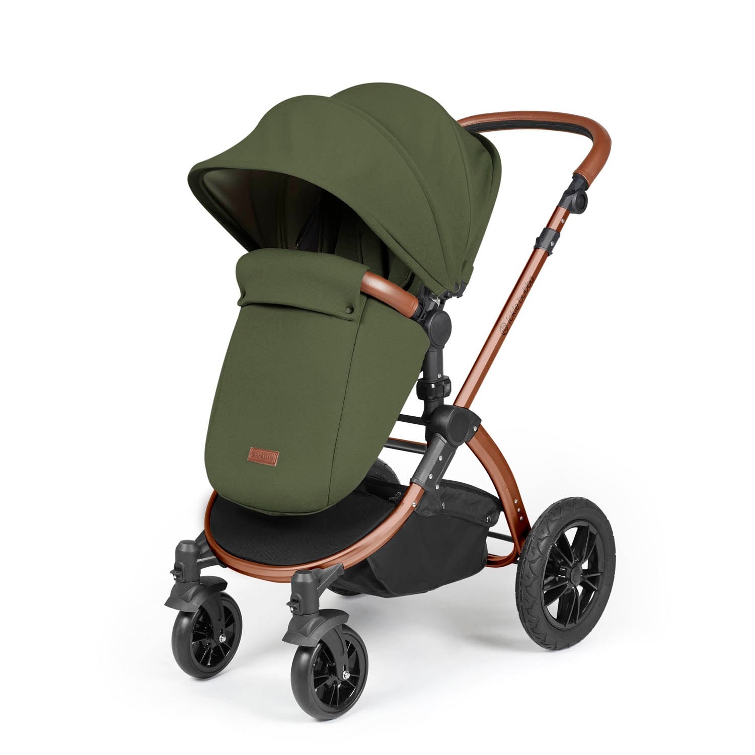 Ickle Bubba Stomp Luxe 12 Piece Travel System with Maxi-Cosi Cabriofix i-Size & Base - Bronze/Woodland/Tan