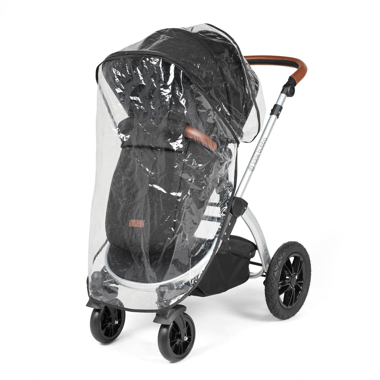 Ickle Bubba Stomp Luxe 12 Piece Travel System with Maxi-Cosi Cabriofix i-Size & Base - Silver/Midnight/Tan