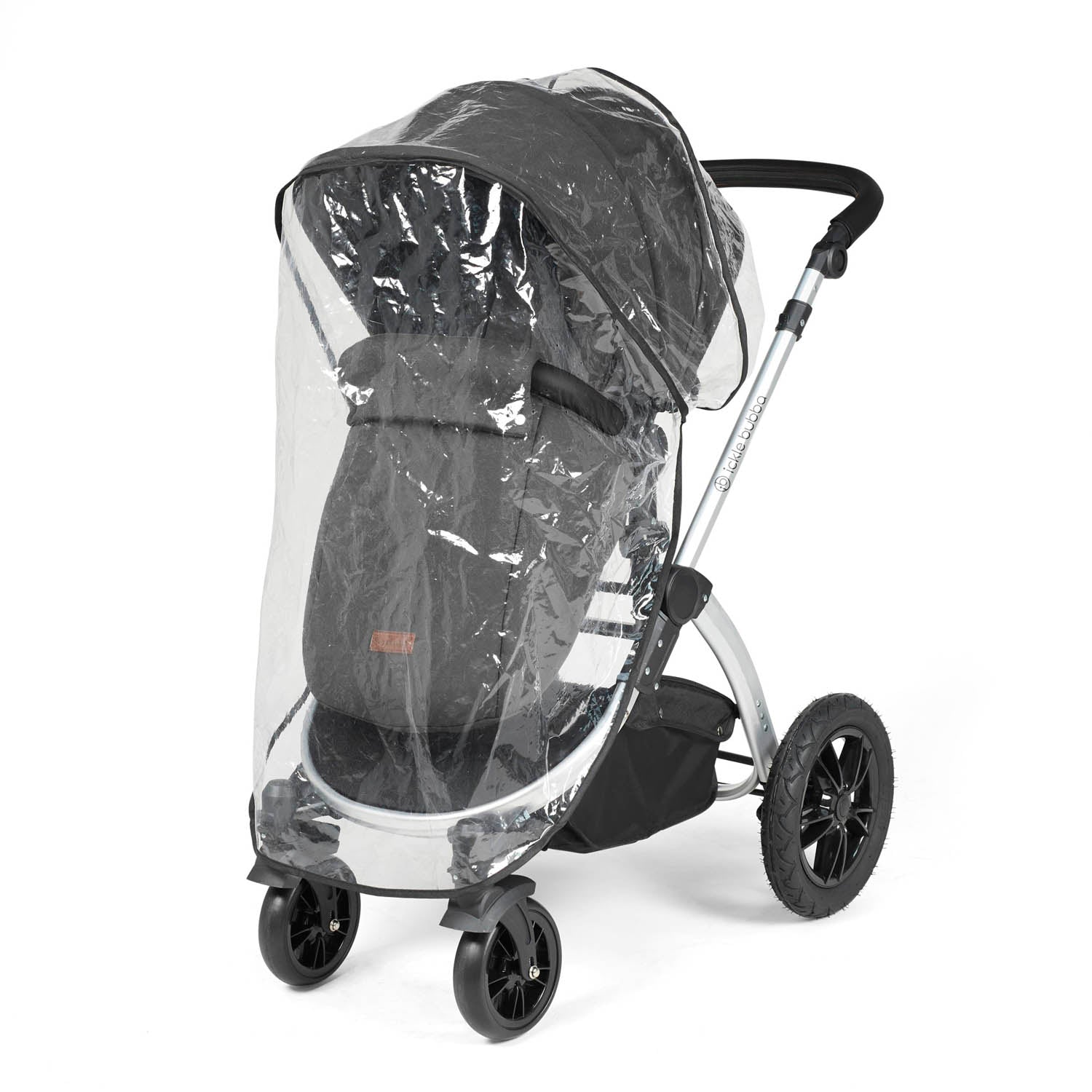 Ickle Bubba Stomp Luxe 12 Piece Travel System with Maxi-Cosi Cabriofix i-Size & Base - Silver/Charcoal Grey/Black