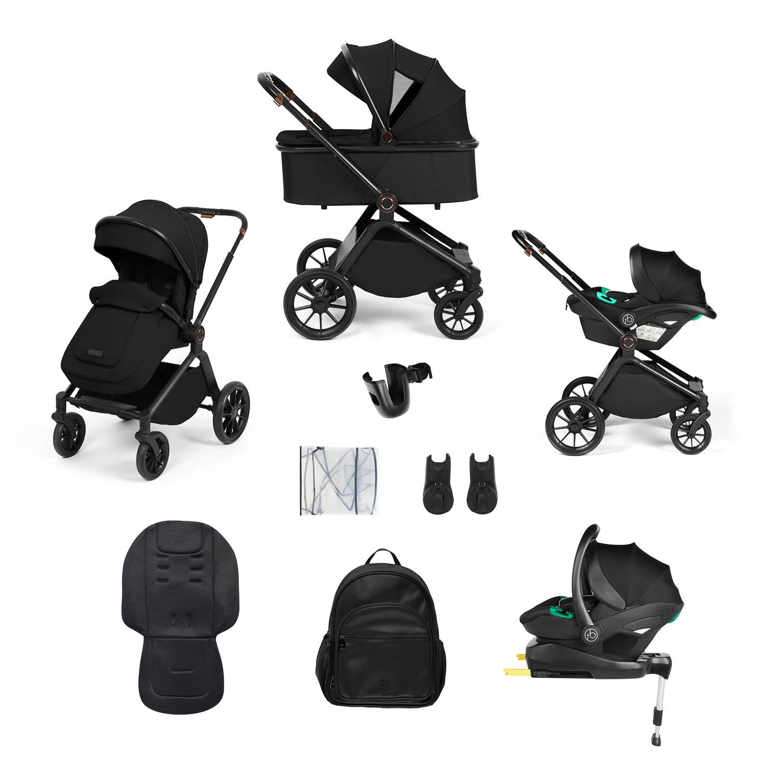 Ickle Bubba Altima All-in-One Stratus i-Size Travel System & Base - Black