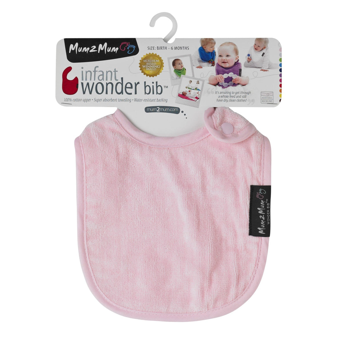 Mum 2 Mum Infant Wonder Bib - Baby Pink