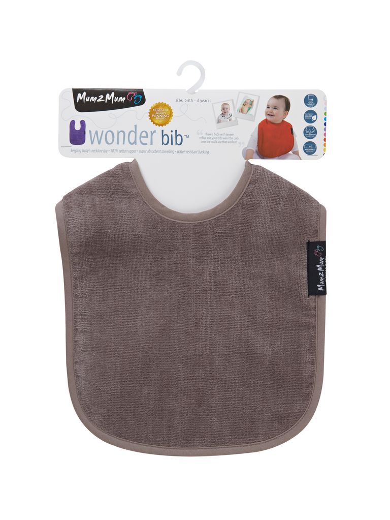 Mum 2 Mum Standard Wonder Bib - Mushroom Grey/Brown