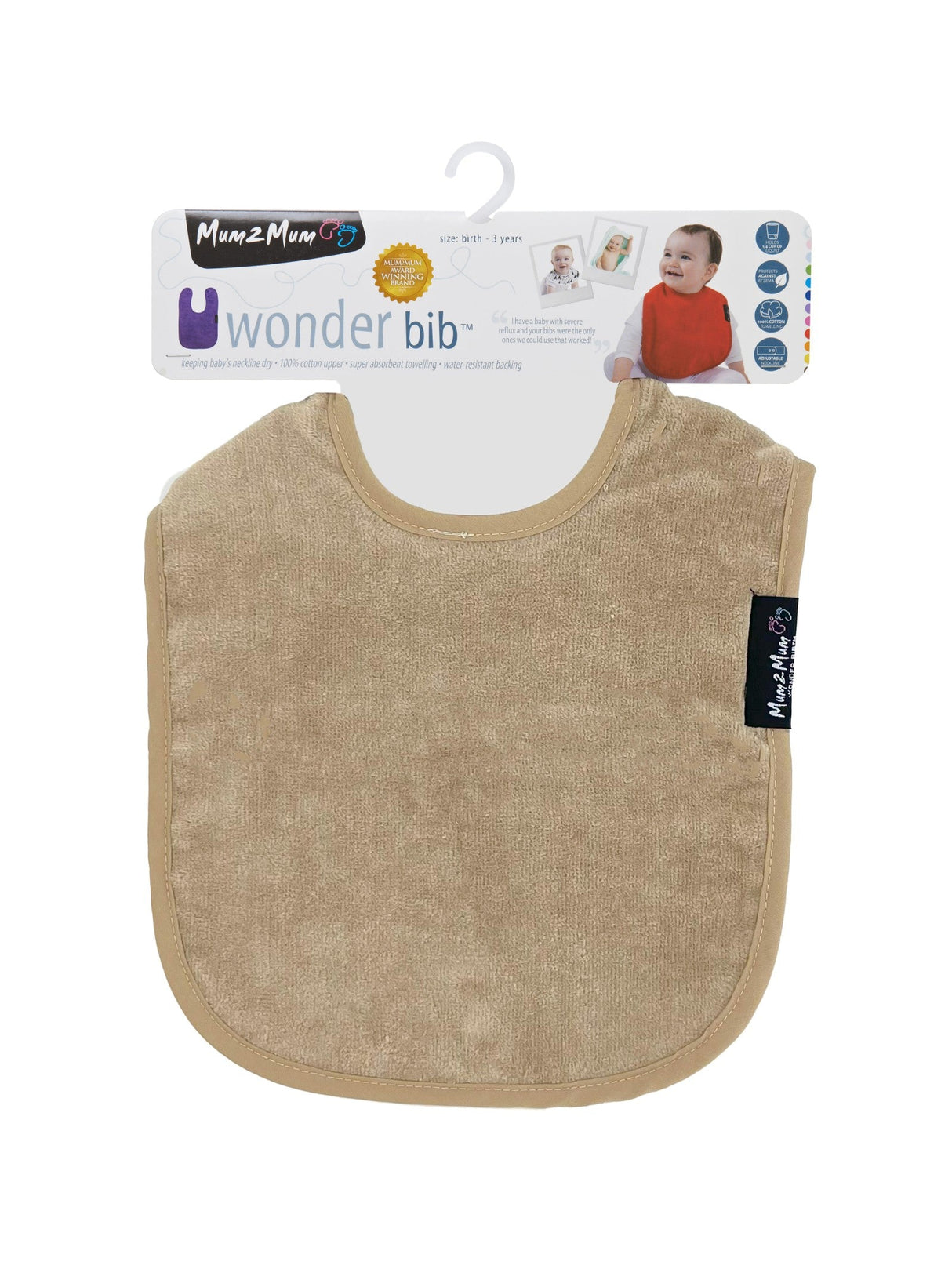 Mum 2 Mum Standard Wonder Bib - Beige