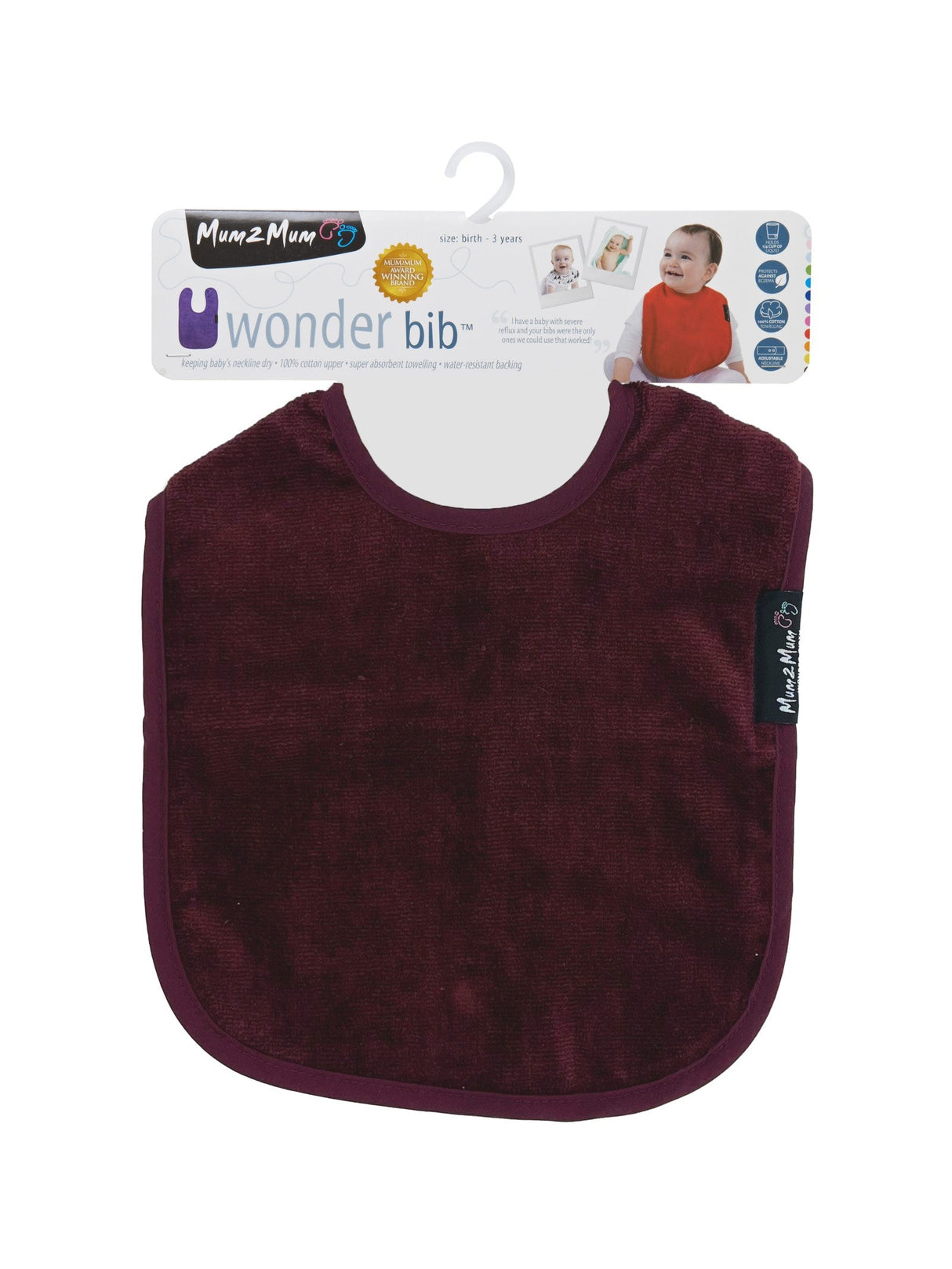 Mum 2 Mum Standard Wonder Bib - Plum