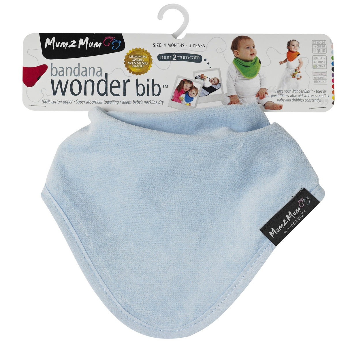 Mum 2 Mum Bandana Style Wonder Bib - Baby Blue