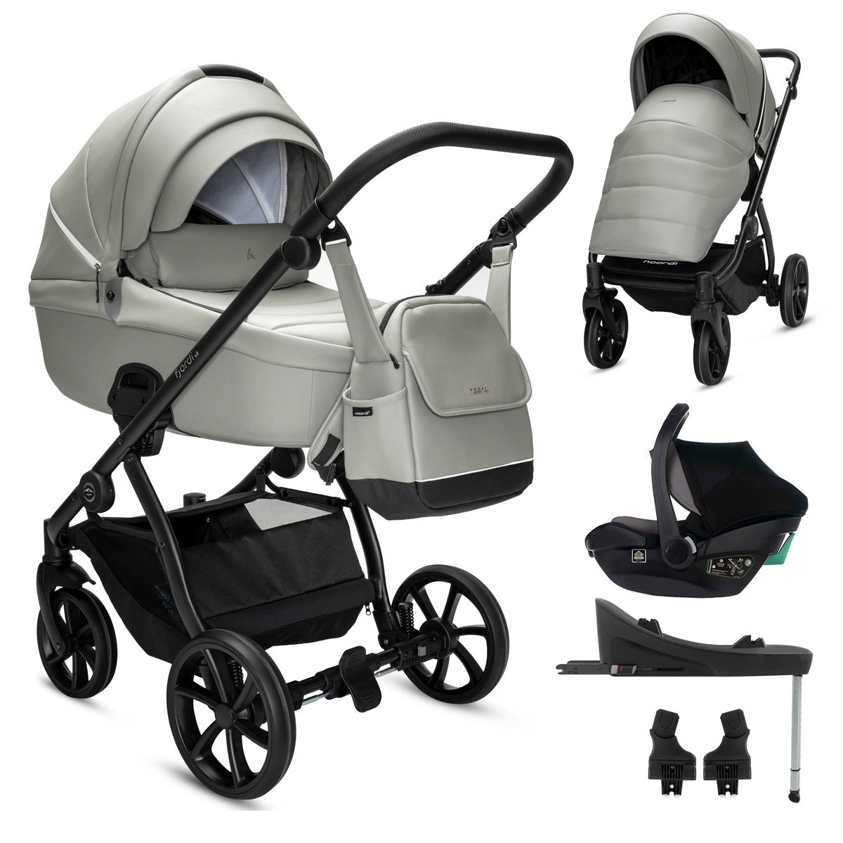 Noordi Fjordi V2 Leather - 3in1 Travel System with Travel Carrier i-Size Car Seat