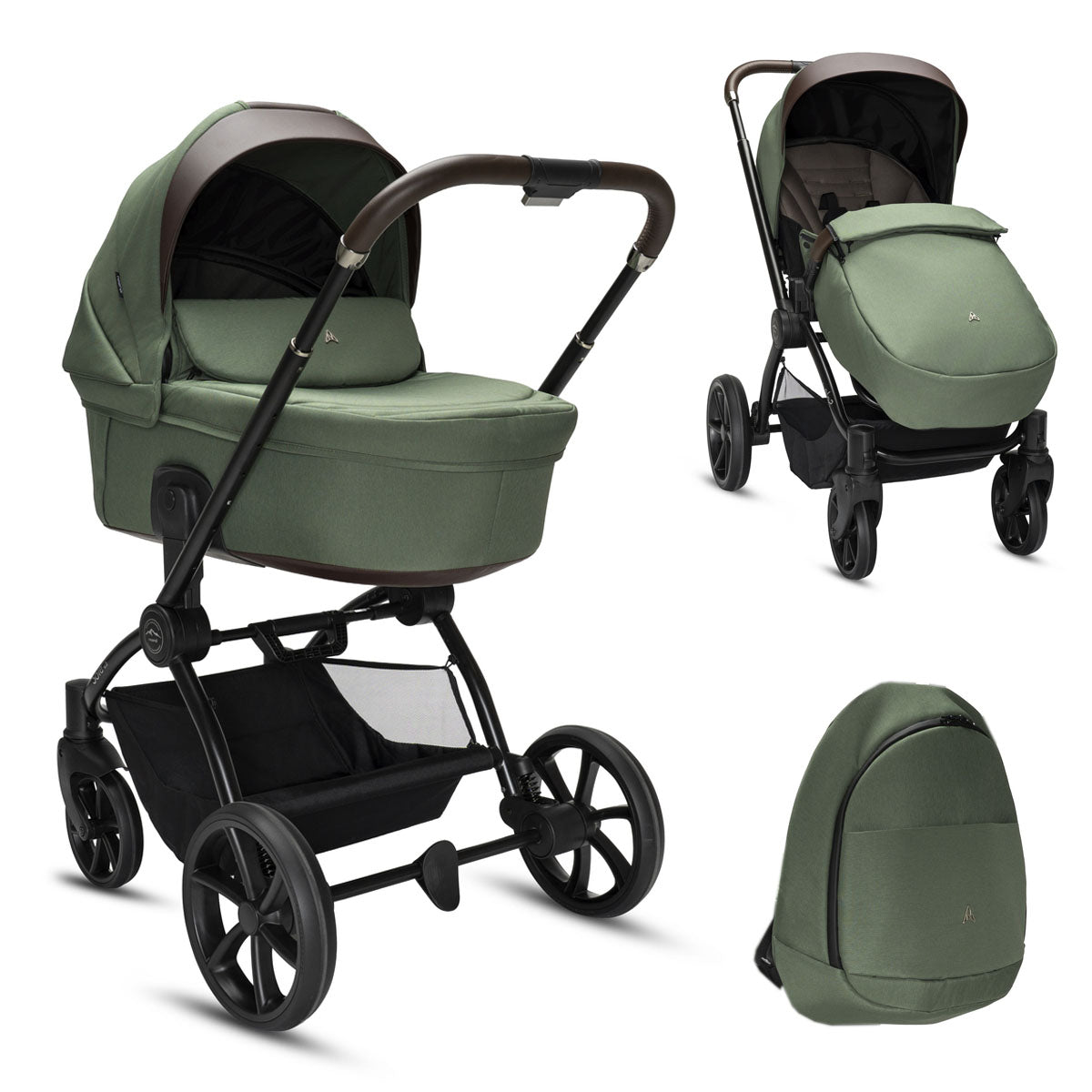 Noordi Sole V3 - 2in1 Pushchair with ThermoCot™ Carrycot, Woodland Green