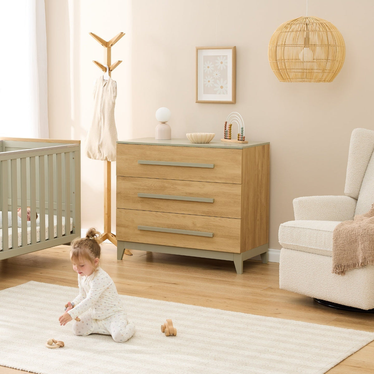 Tutti Bambini Hallee Chest Changer - Sage & Golden Oak