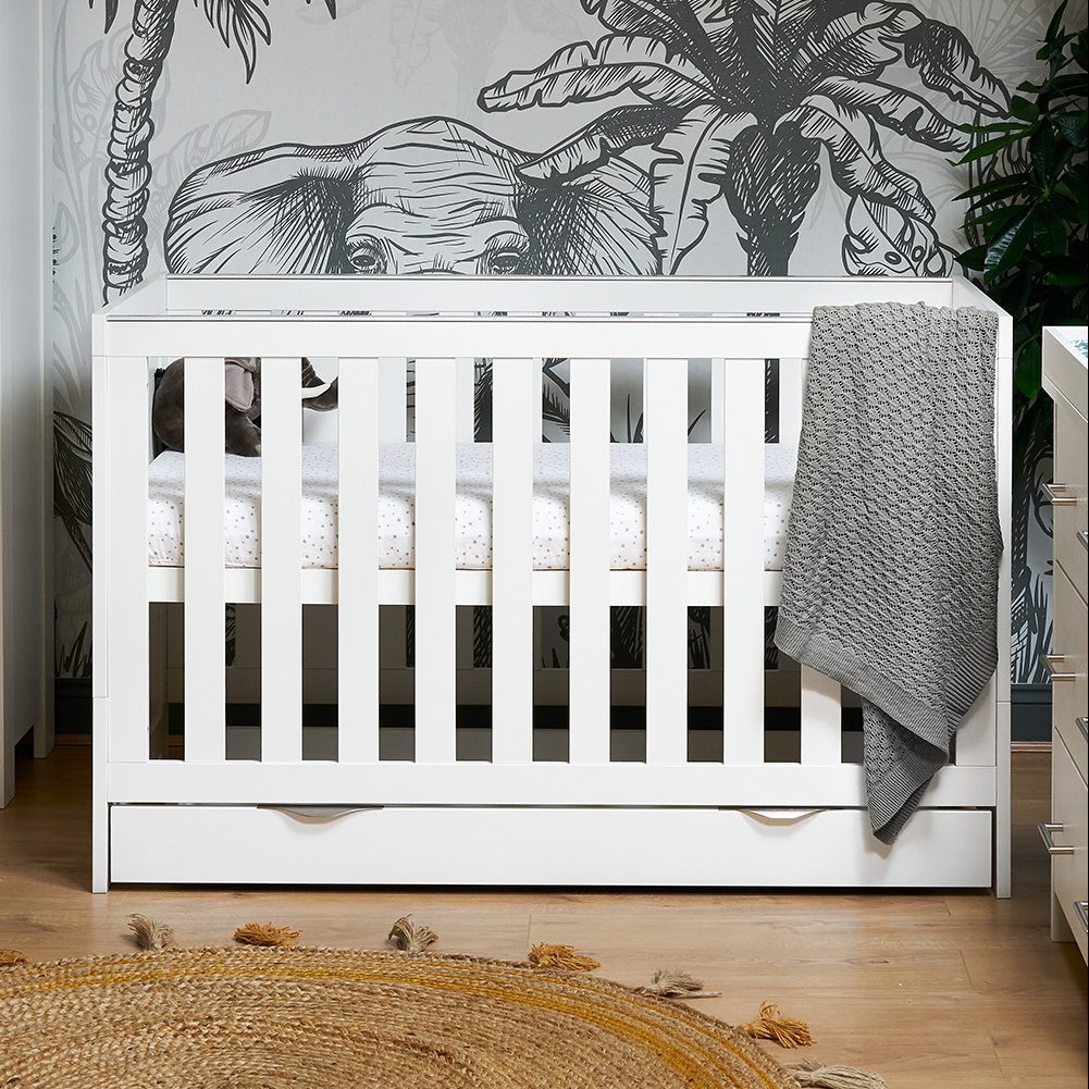 Obaby Nika 140 x 70cm Under Drawer - White Wash