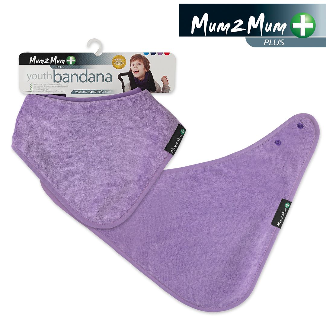 Mum 2 Mum PLUS Youth Disability Bib - Ages 5-15 years - Purple