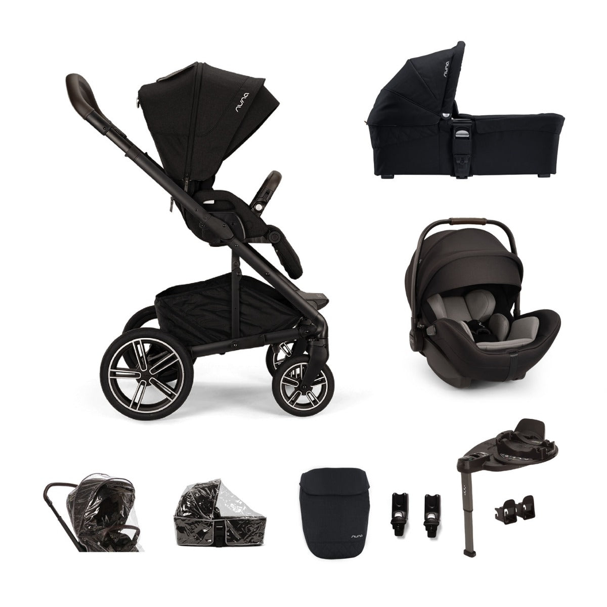 Nuna MIXX Next with ARRA Flex & Base Curv Travel System Bundle - Caviar