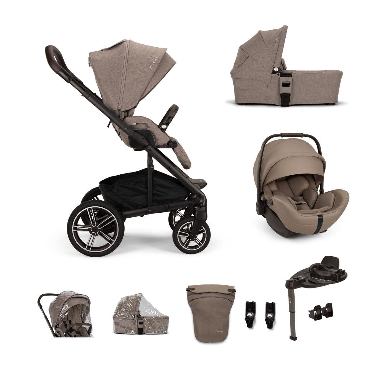 Nuna MIXX Next with ARRA Flex & Base Curv Travel System Bundle - Cedar