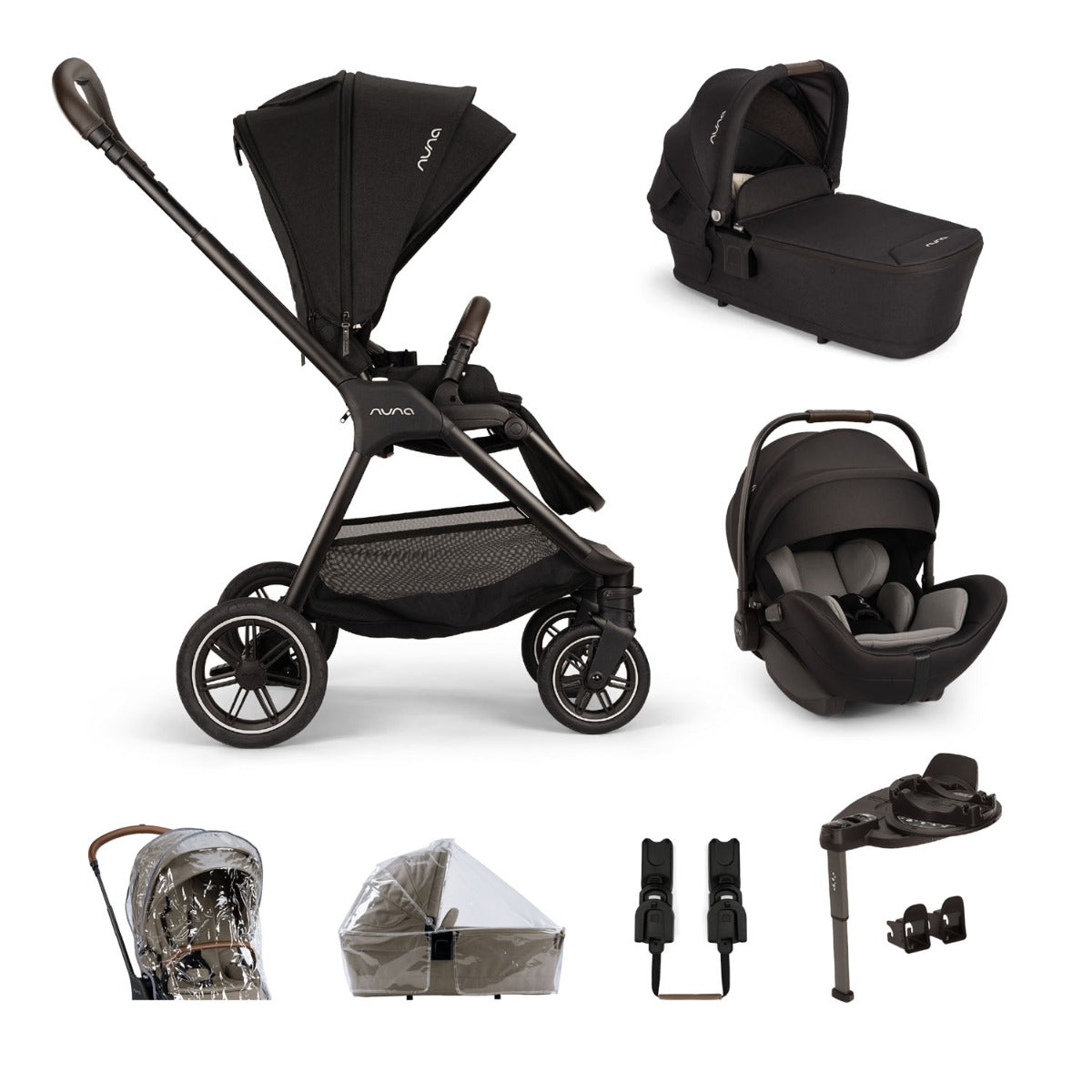 Nuna TRIV Next with ARRA Flex & Base Curv Travel System Bundle - Caviar