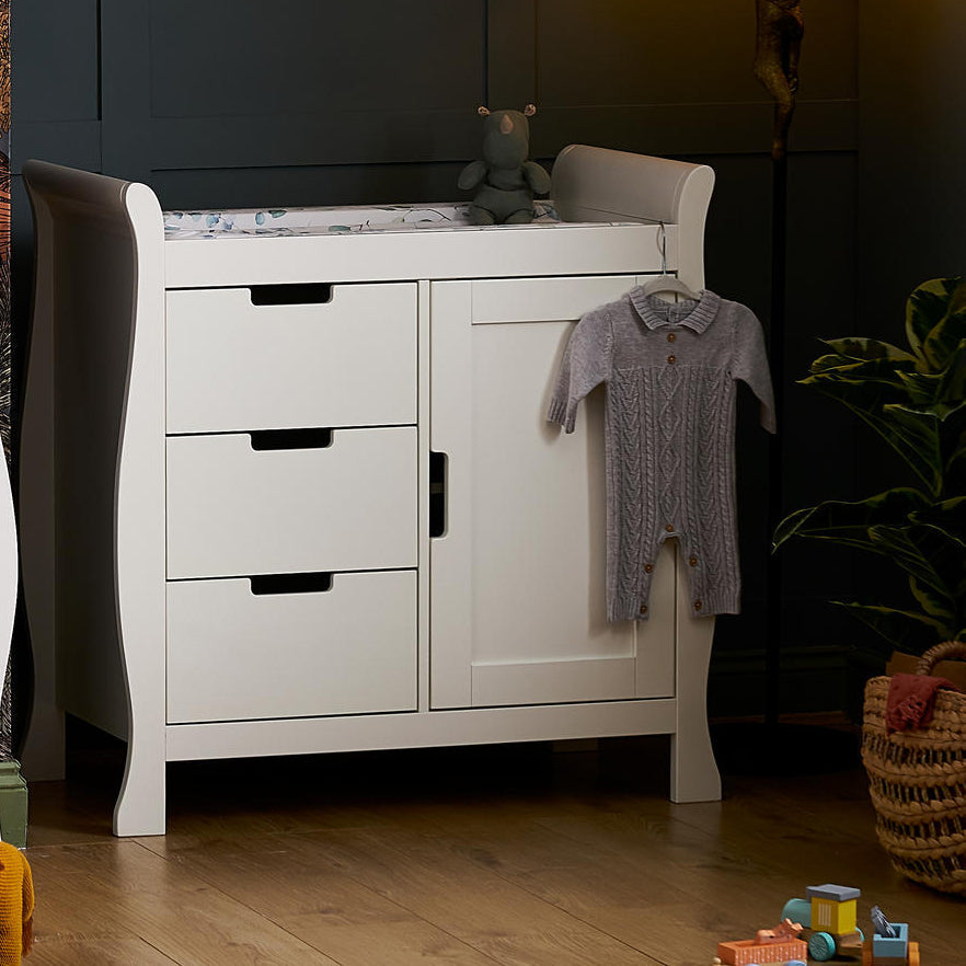 Obaby Stamford Sleigh Closed Changing Unit - White