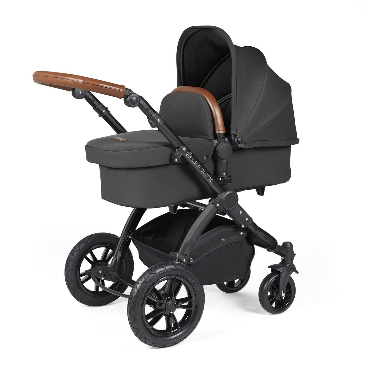 Ickle Bubba Stomp Luxe 14 Piece Nimbus 180° Spin Travel & Home Bundle - Black/Charcoal Grey/Tan