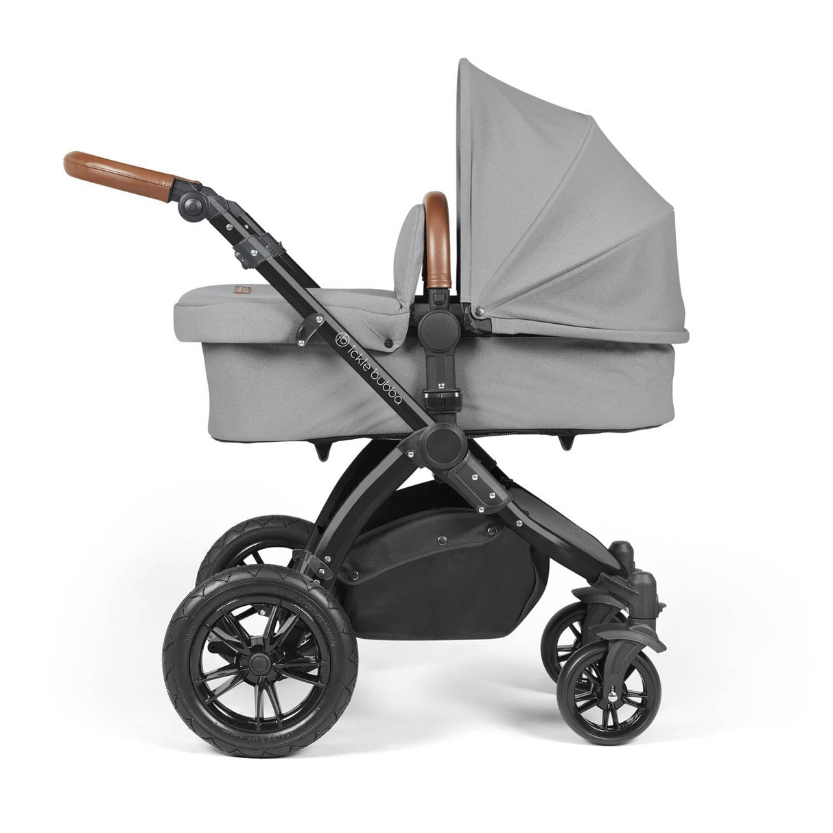 Ickle Bubba Stomp Luxe 14 Piece Nimbus 180° Spin Travel & Home Bundle - Black/Pearl Grey/Tan