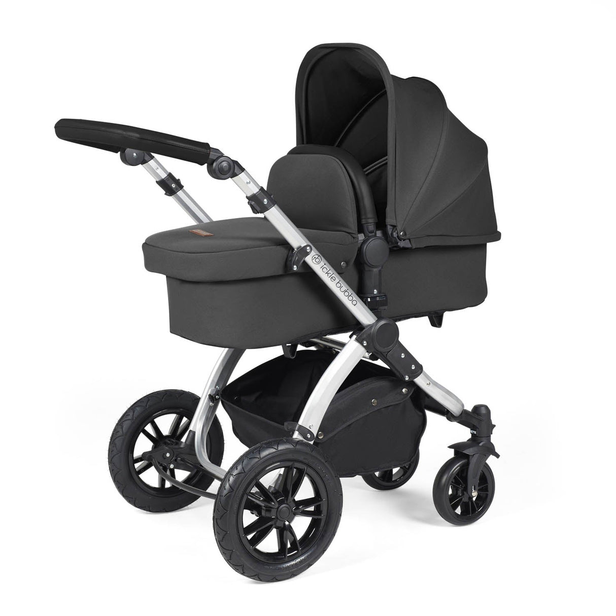 Ickle Bubba Stomp Luxe 14 Piece Nimbus 180° Spin Travel & Home Bundle - Silver/Charcoal Grey/Black