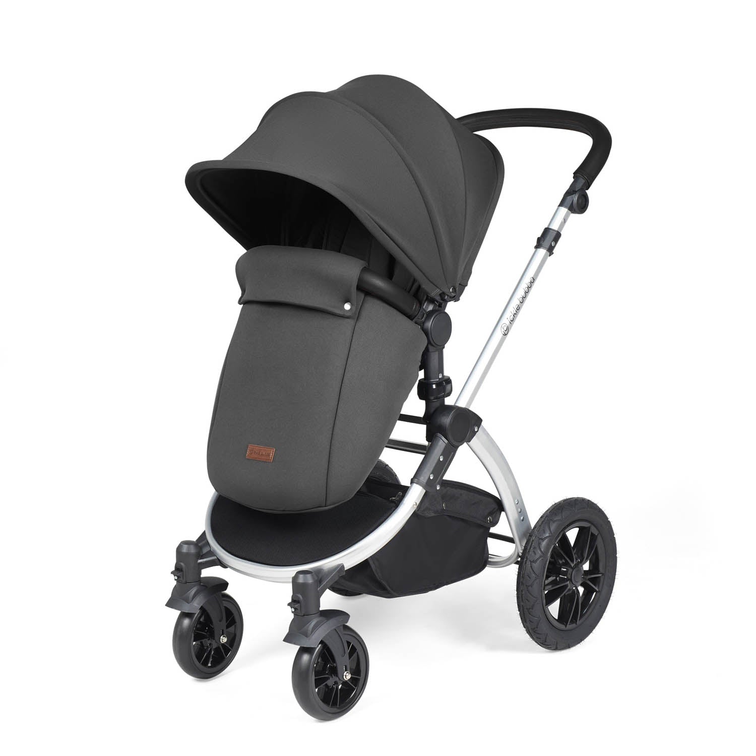 Ickle Bubba Stomp Luxe 14 Piece Nimbus 180° Spin Travel & Home Bundle - Silver/Charcoal Grey/Black