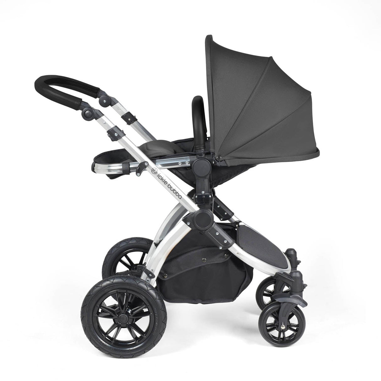 Ickle Bubba Stomp Luxe 14 Piece Nimbus 180° Spin Travel & Home Bundle - Silver/Charcoal Grey/Black