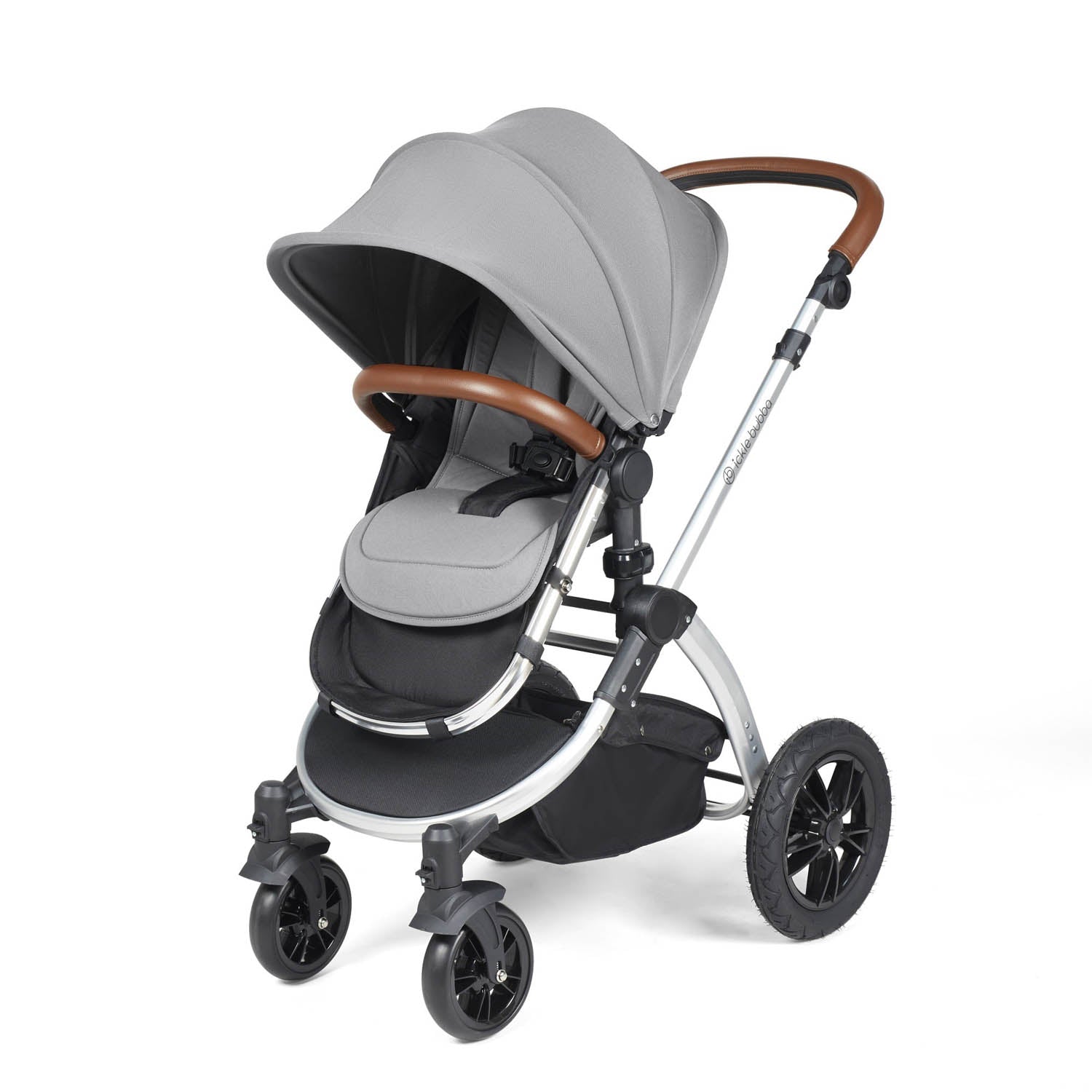 Ickle Bubba Stomp Luxe 14 Piece Nimbus 180° Spin Travel & Home Bundle - Silver/Pearl Grey/Tan