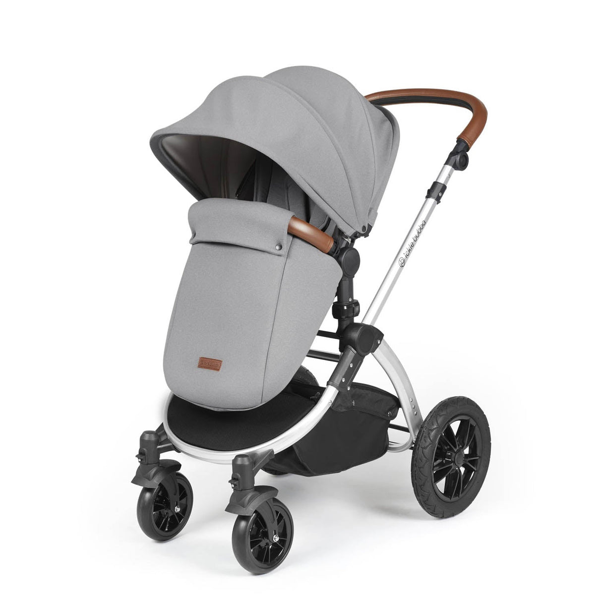 Ickle Bubba Stomp Luxe 14 Piece Nimbus 180° Spin Travel & Home Bundle - Silver/Pearl Grey/Tan