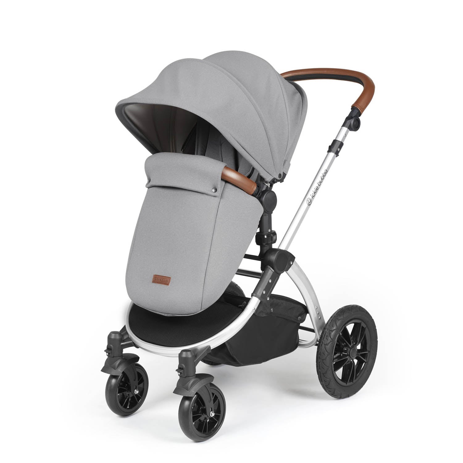 Ickle Bubba Stomp Luxe 14 Piece Nimbus 180° Spin Travel & Home Bundle - Silver/Pearl Grey/Tan
