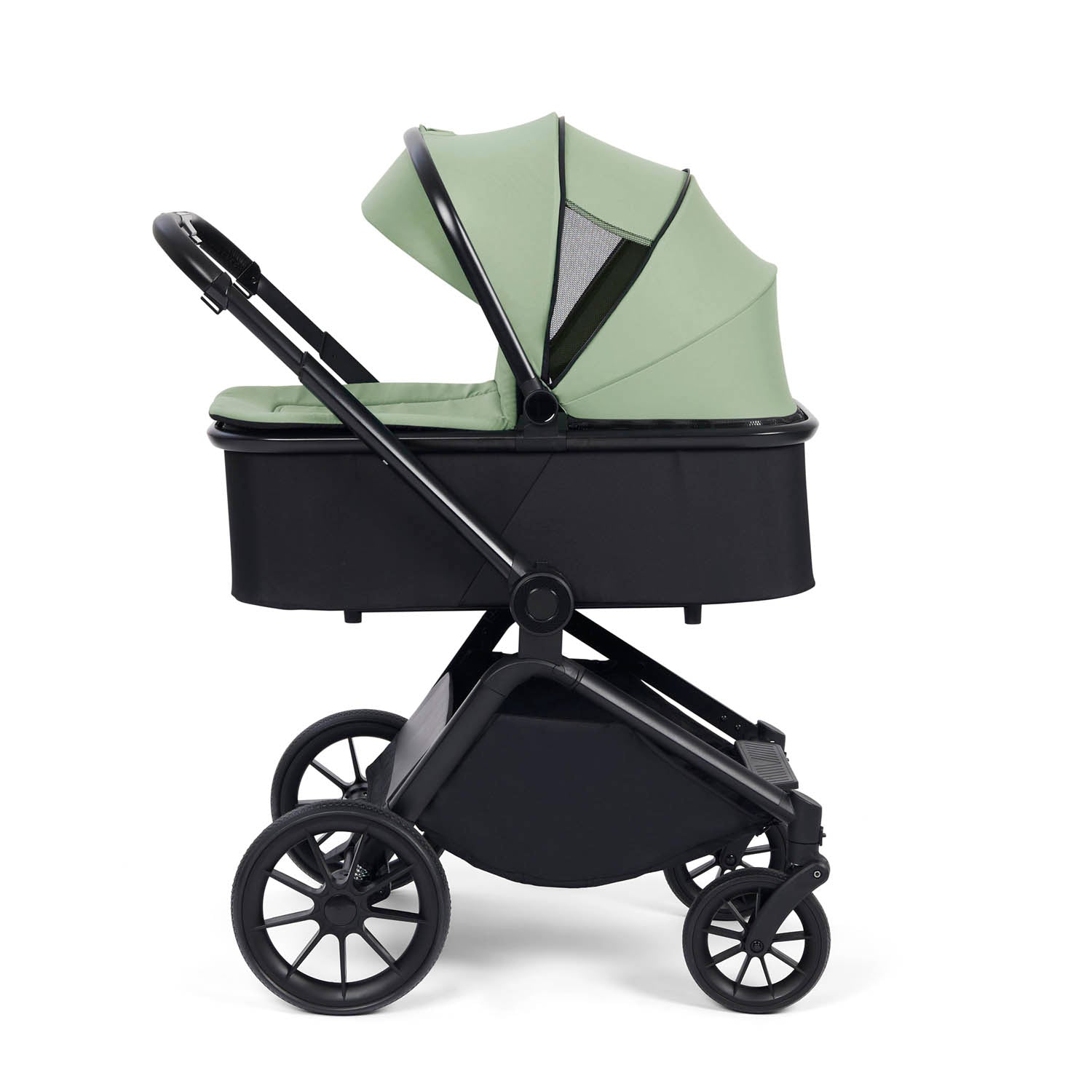 Ickle Bubba Altima 14 Piece Stratus i-Size Travel System & Base + Bubba&Me Crib - Sage Green