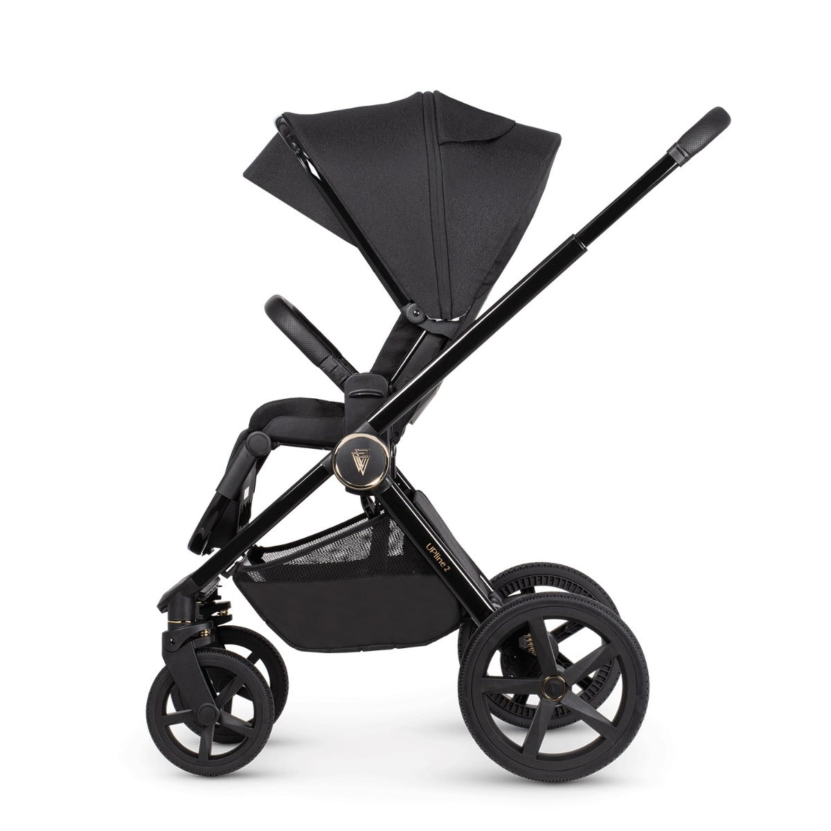 Venicci Upline 2 with Maxi-Cosi Cabriofix i-Size & Base Travel System Bundle - All Black