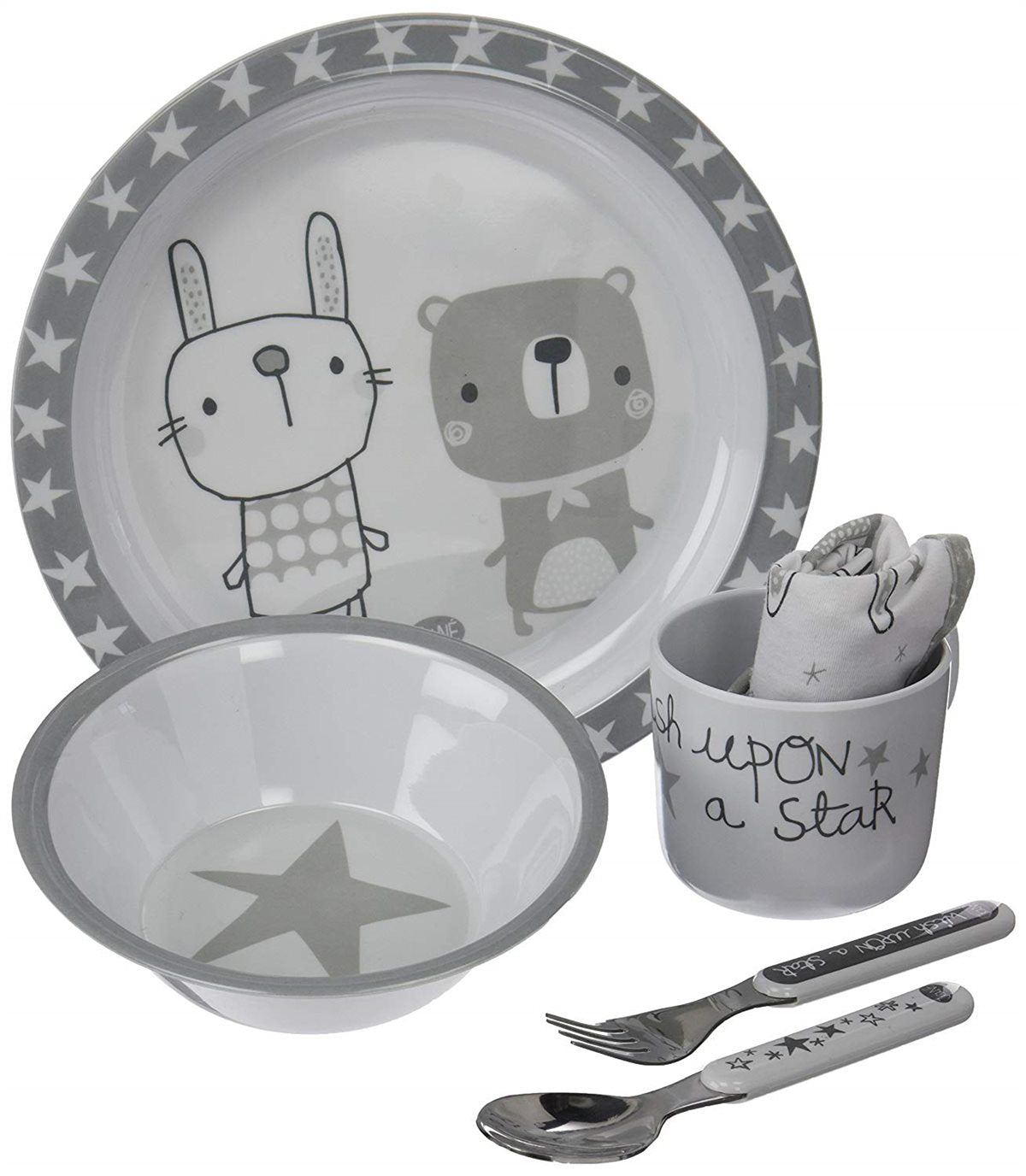 Baby & Toddlers 6 Piece Stars Microwave Feeding Set, Star