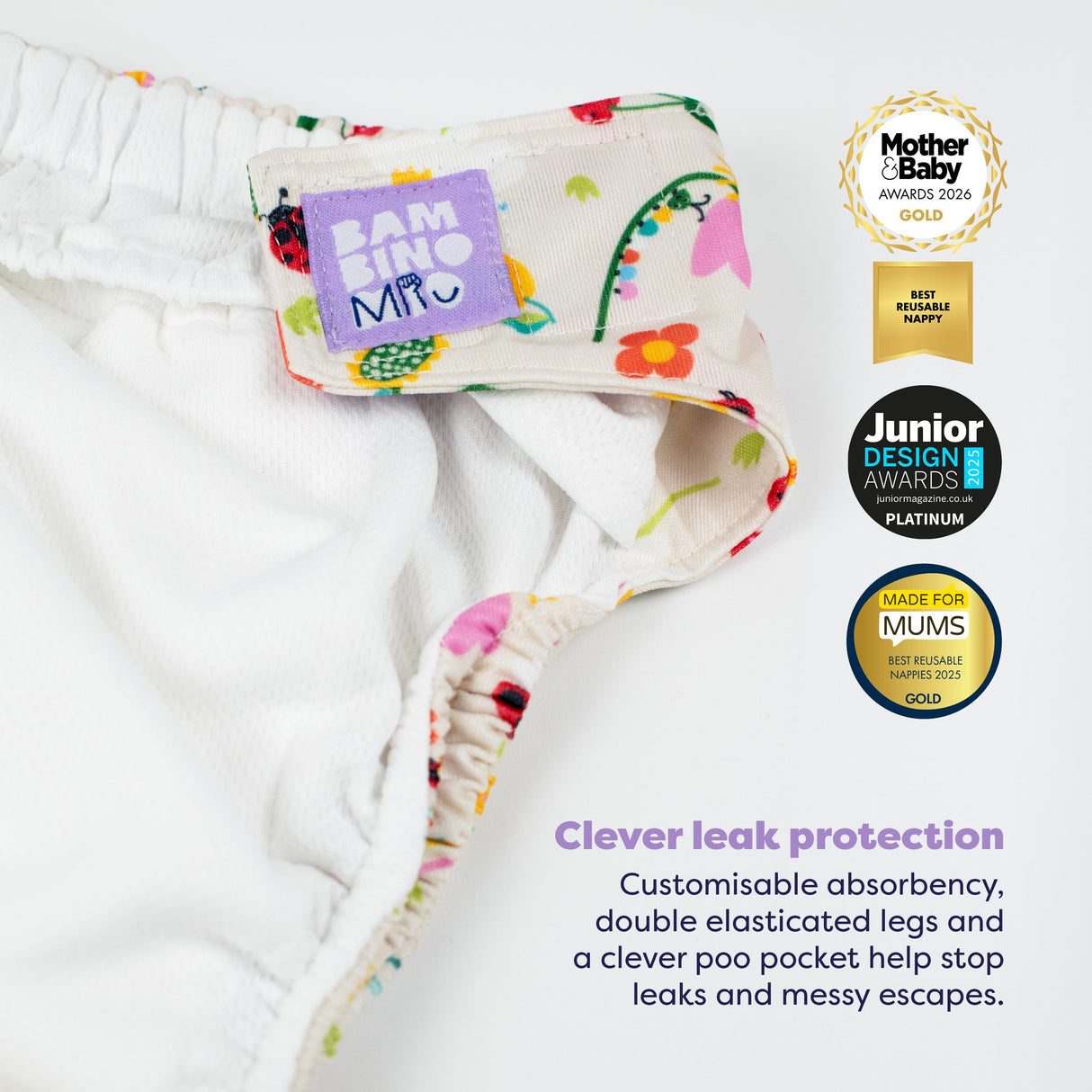 The Nighttime Reusable Nappy Bundle in Garden Party