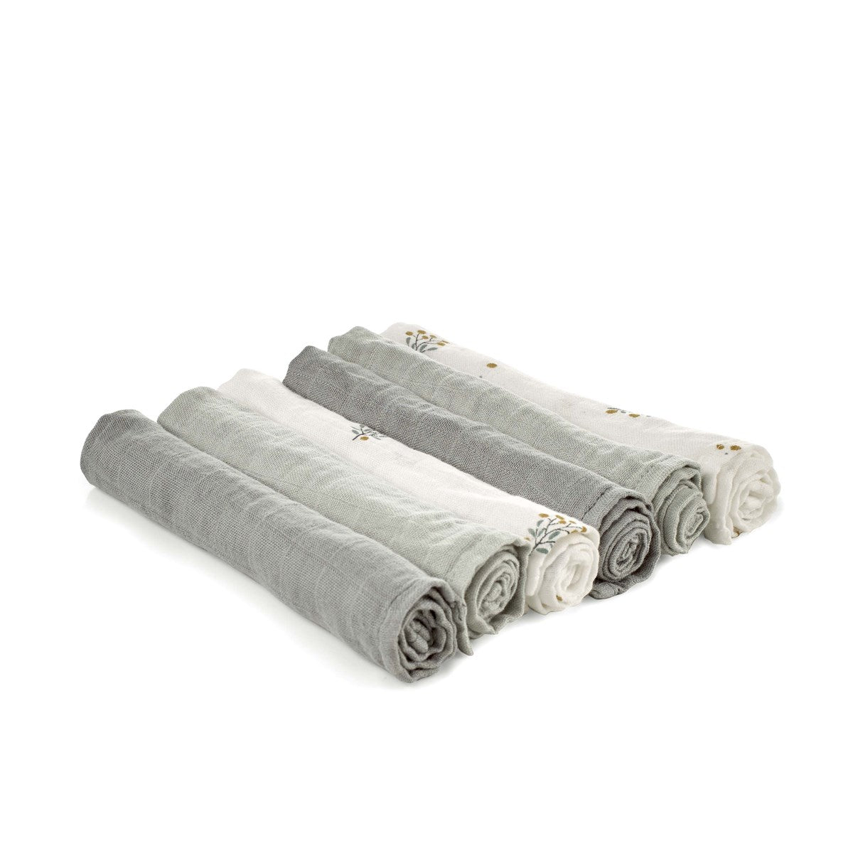 Bamboo Muslin Cloths For Baby 35 x 35 cm (6-Pack), Botanic
