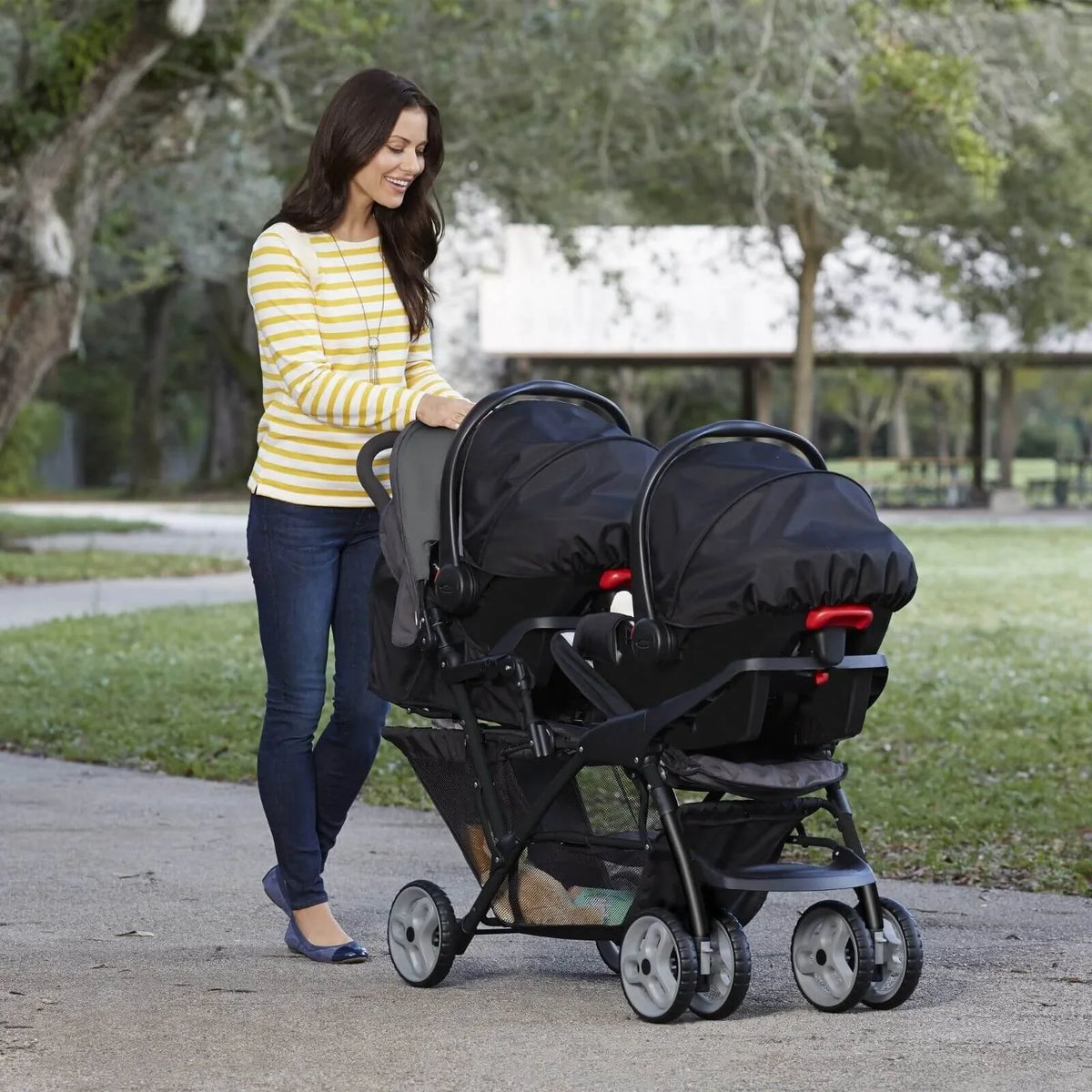 Graco Stadium Duo Tandem Stroller - Black/Grey