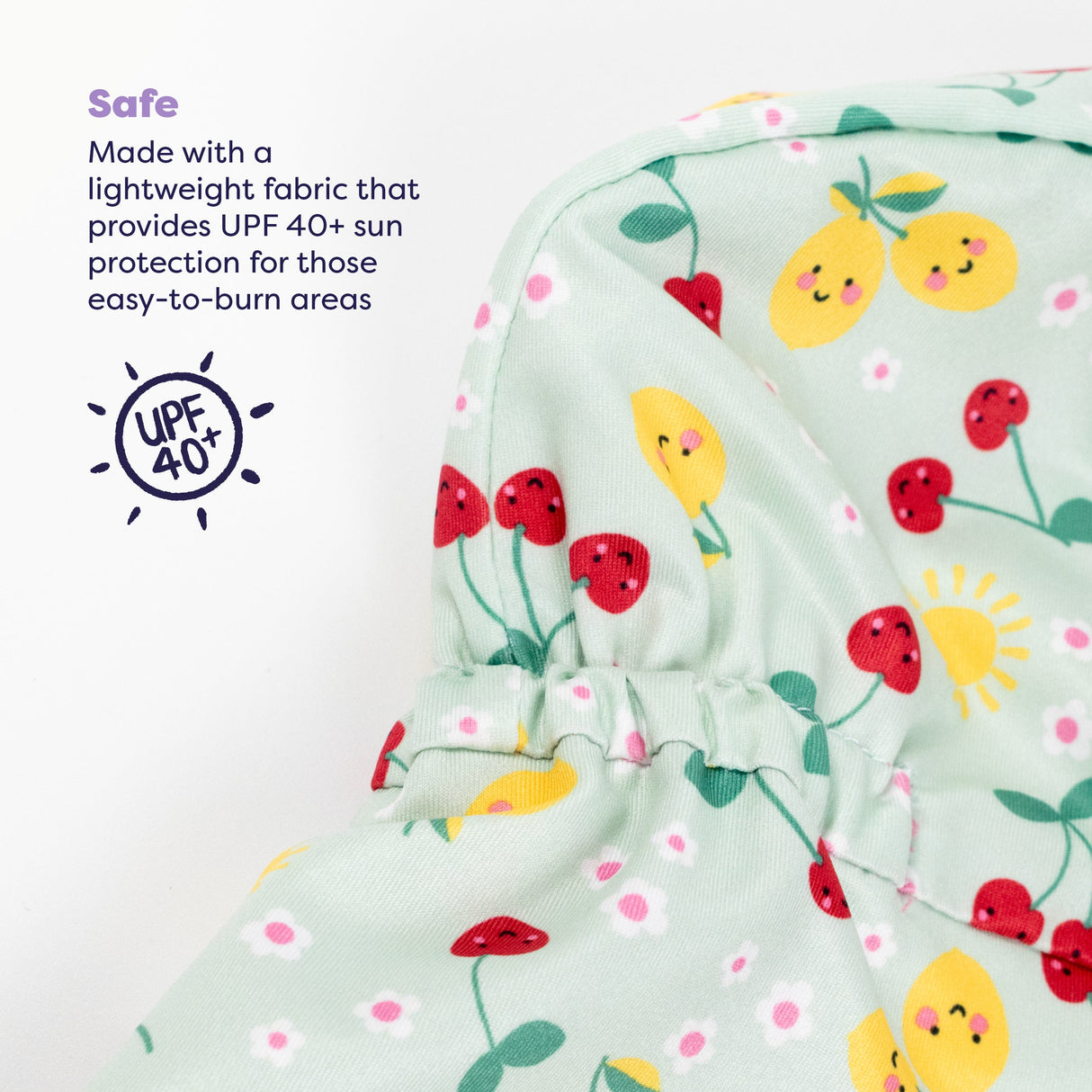 UPF 40+ Reversible Swim Hat for Babies and Toddlers in Juicy Fruit