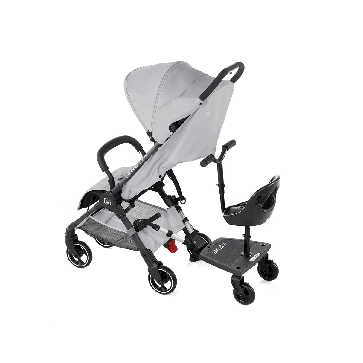 Be Cool Skate Universal Buggy Platform + Seat Unit – Seated or Standing Ride-On Board for Second Child