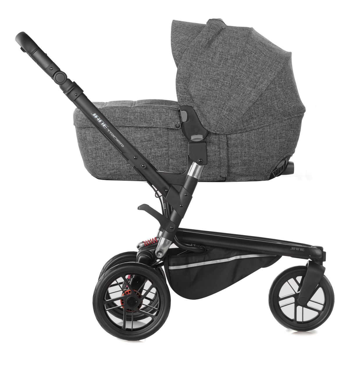 JanƩ Trider Travel System Bundle with Transporter Plus & Koos R1 i-Size Car Seat, Black