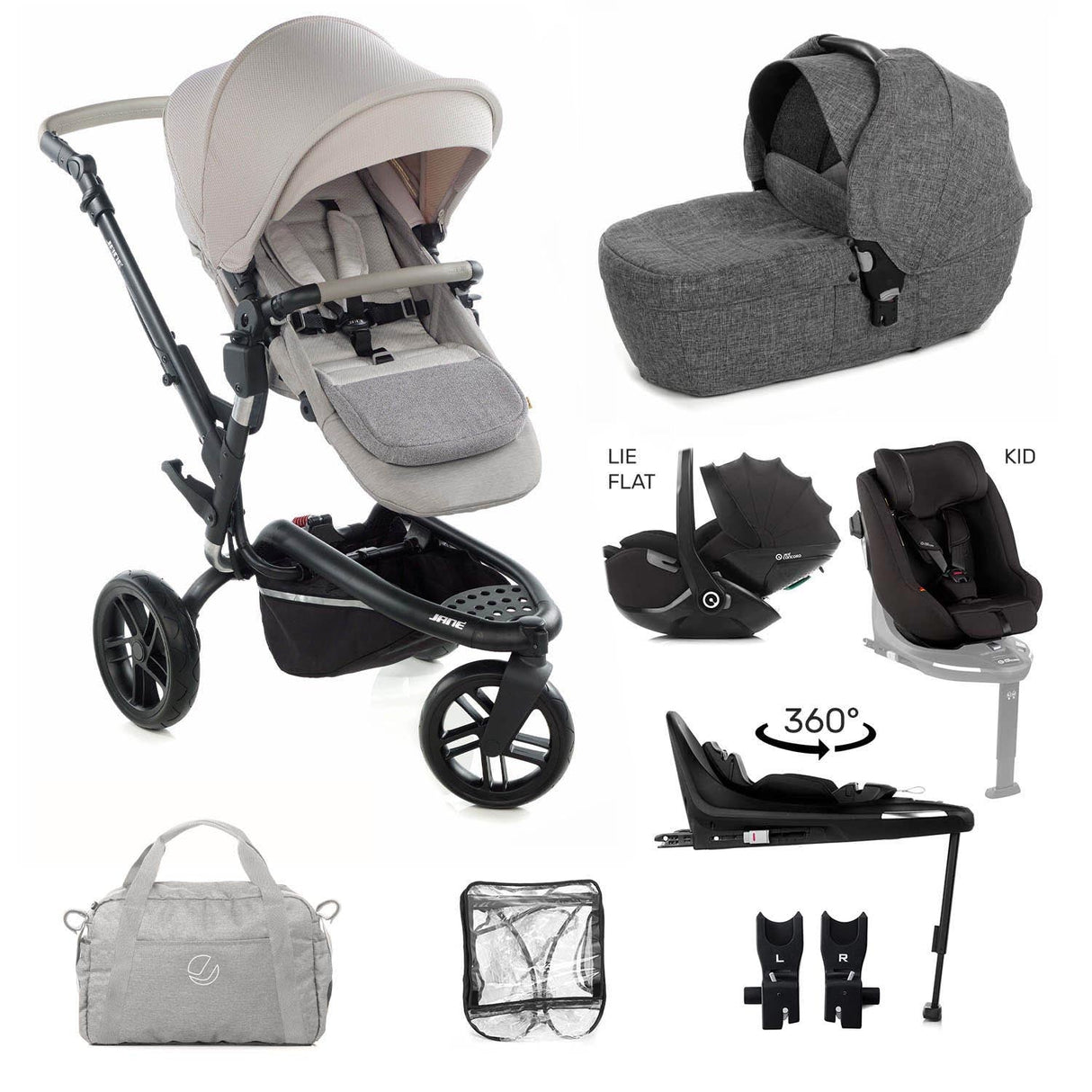 Jané Trider Fully Equipped 0-4 Year Family Car Seat Travel System Bundle