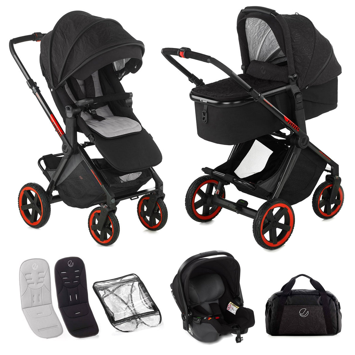 Jané Limited Edition Crosslight Pro Carbon 3in1 Travel System with Lightweight Carbon Fibre Chassis