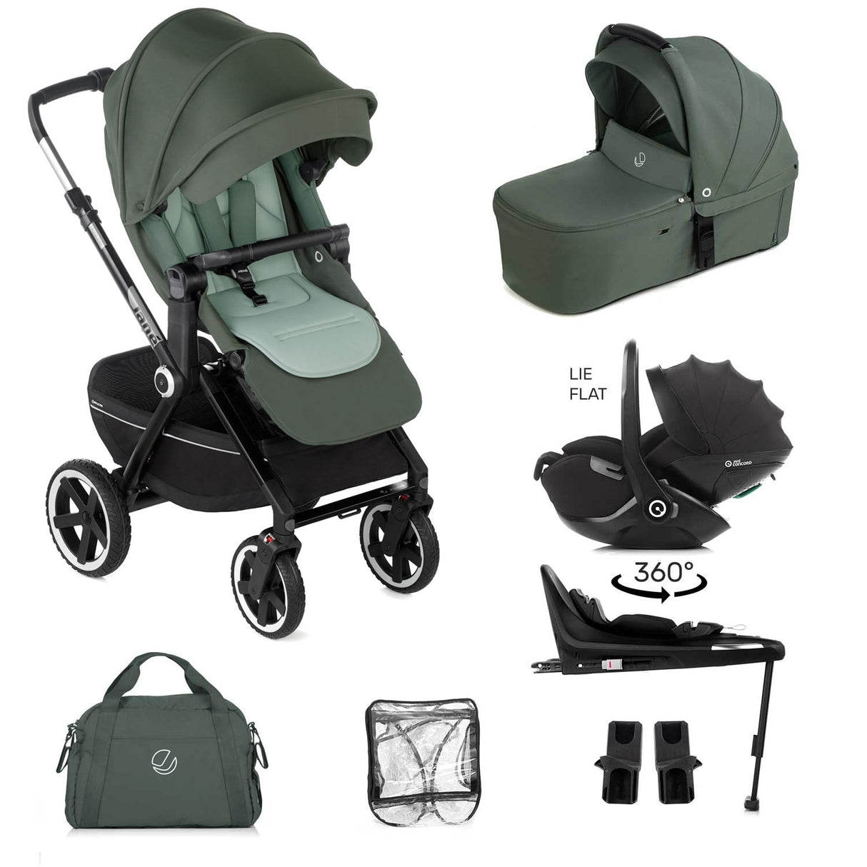 Jane Crosslight-3 Trio Kombibaby 360 Lie-Flat Car Seat Travel System